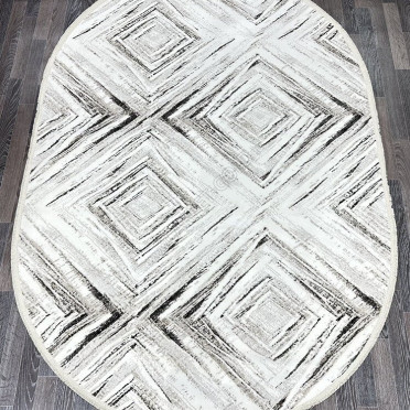 Ковер с ромбами Gordion 16150_1 овал в скандинавском стиле