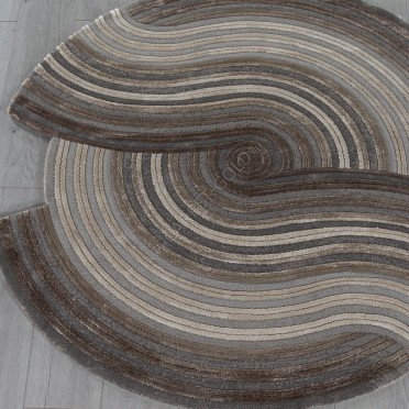 Ковер 00835C - GREY / BROWN - Круг - коллекция SAFIR