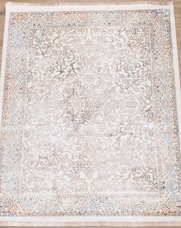 Ковер турецкий 4323A Ascona (Полиэстер, бежевый, кремовый) овальный