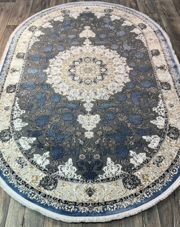 Турецкий ковер овальный Turcia ISFAHAN 29026A (Полиэстер, синий)