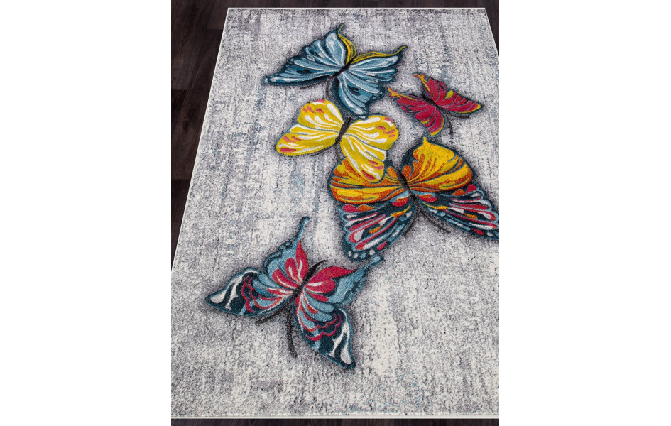 Детский ковер в комнату для девочек C064 - GRAY-MULTICOLOR