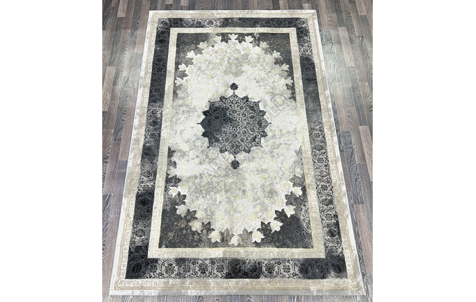 Ковер турецкий Lisa AA610A_IVORY ANTRASIT прямоугольный