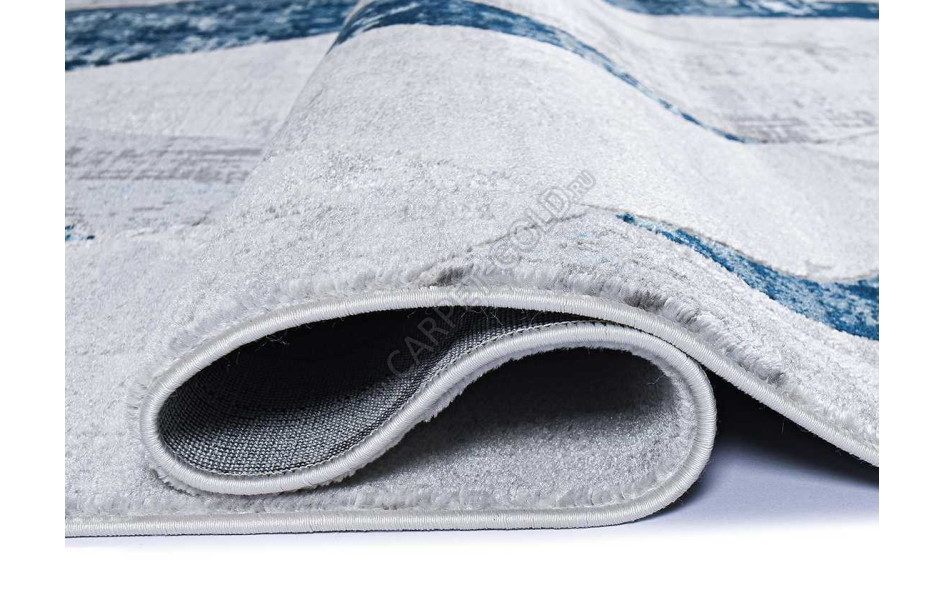 Геометрический абстрактный ковер 37515A STAN BLUE FLS / L.GREY Kleopatra