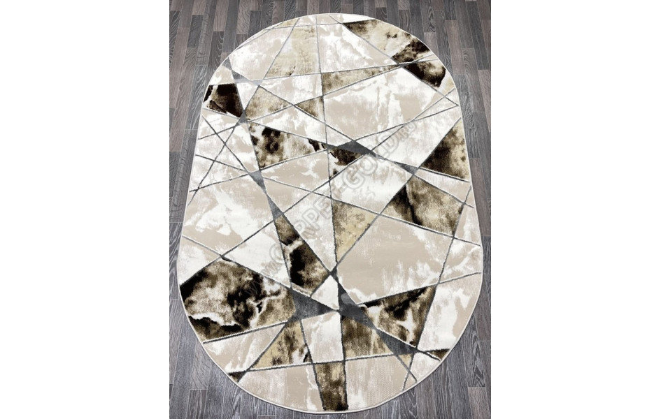 Турецкий ковер 40657B_KAHVE / VIZON ОВАЛ