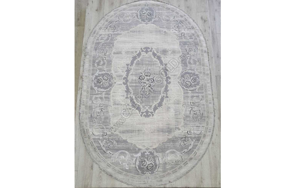 Турецкий ковер Amatis Lux 36546A OVAL GREY / GREY